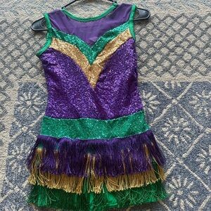Mardi Gras Fringe Costume - Purple, Green, and Gold